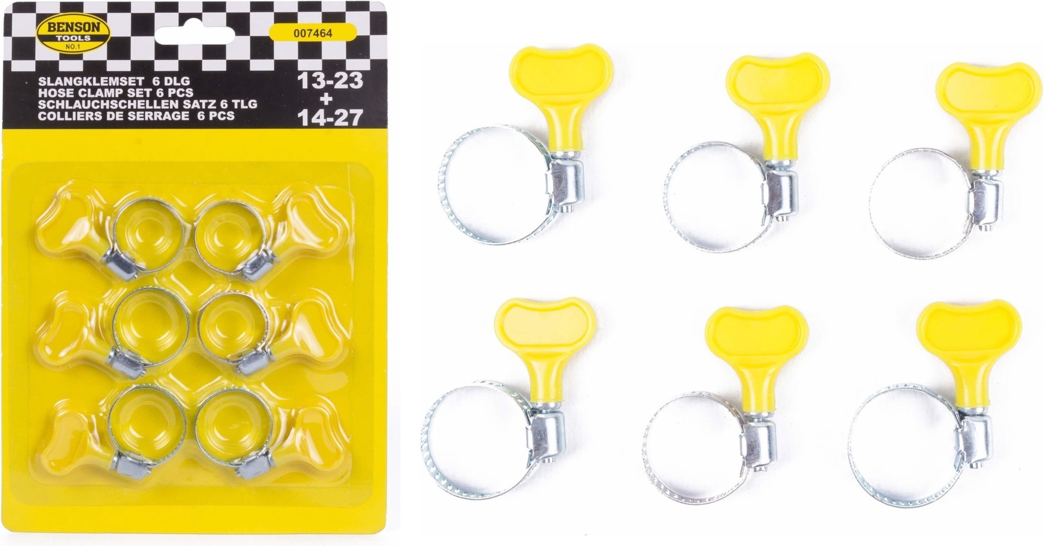 Slangklemset 6dlg 3x 13-23mm + 3x 14-27mm