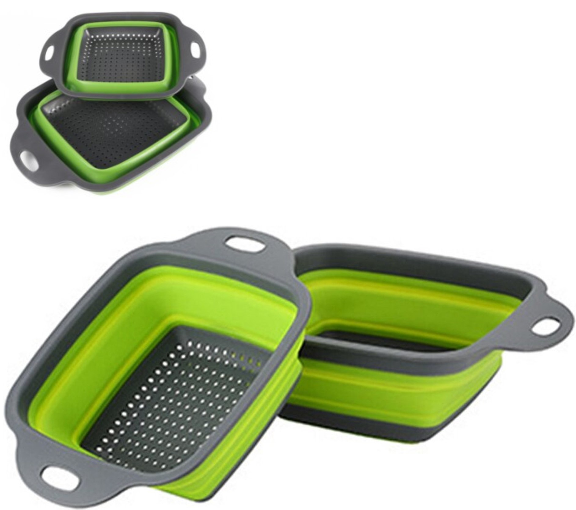 Vergiet Opvouwbaar 2 delig 24x18x7,5cm & 29x22x8,5cm.