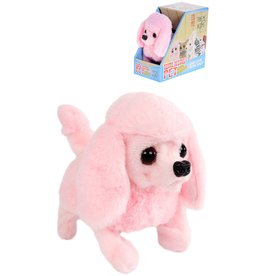 Loop Hond Pluche Roze 15,5cm. met diverse functies