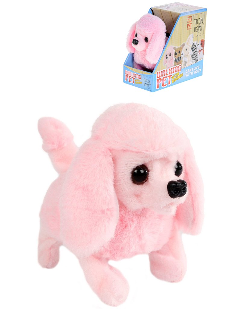 Harde ring Steken Geschikt Loop Hond Pluche Roze 15,5cm. met diverse functies - Groothandel Karssen