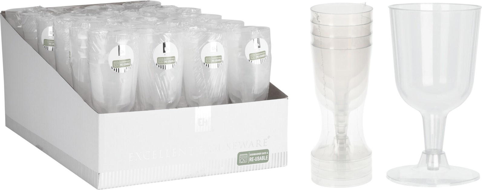 Wijnglas PP 160ml set a 4 stuks Transparant