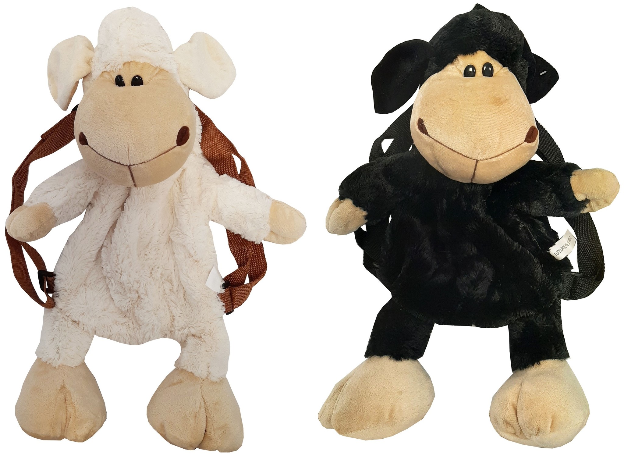 Rugzak Pluche Schaap 42cm. 2 assorti kleur