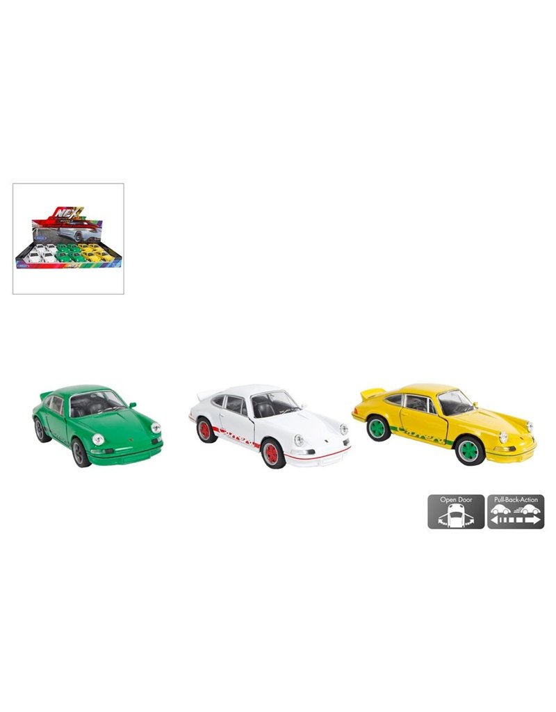 DieCast Porsche Carrera RS 12cm. 3 assorti kleur