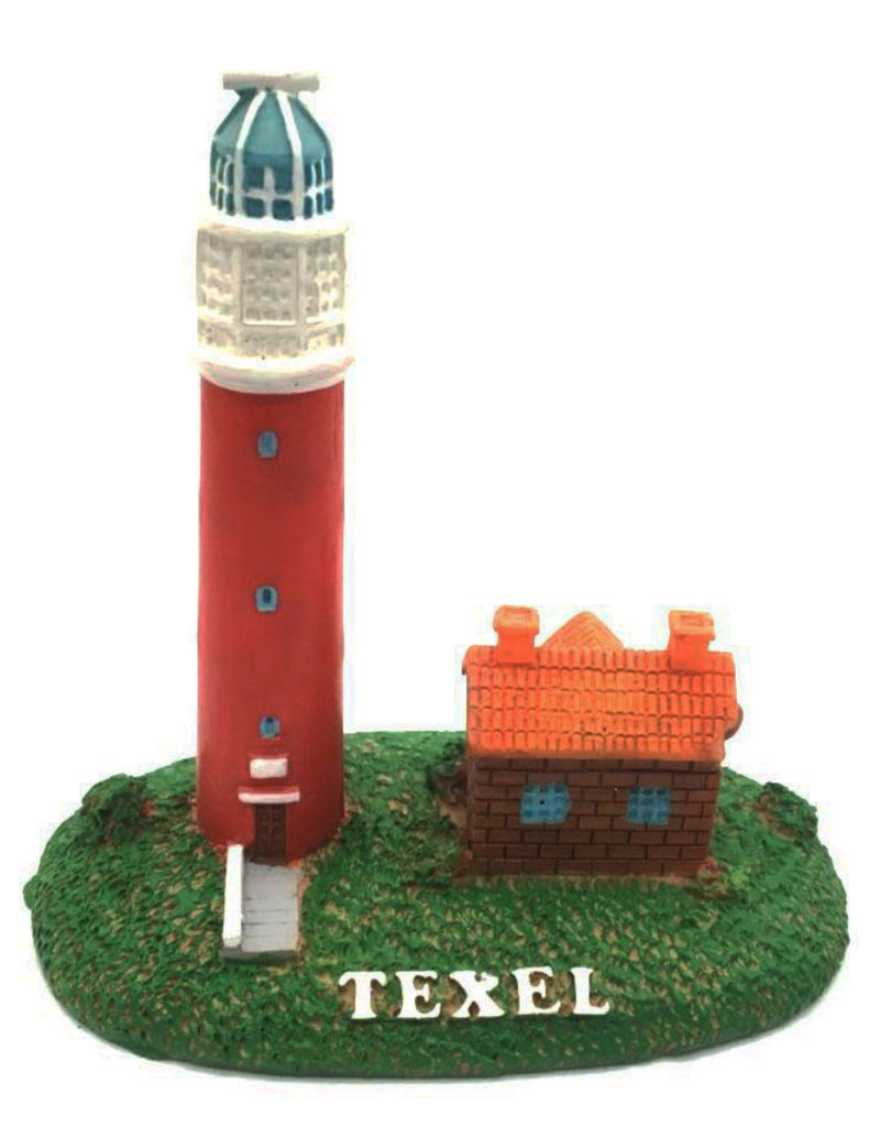 Vuurtoren Texel met huisje 8,5x8,5cm