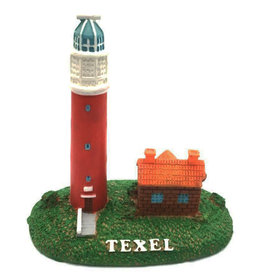 Vuurtoren Texel met huisje 12,5x12,5cm.