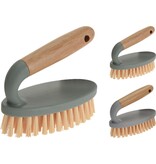 Borstel met Handvat 14,5cm. PP en Bamboe assorti kleur