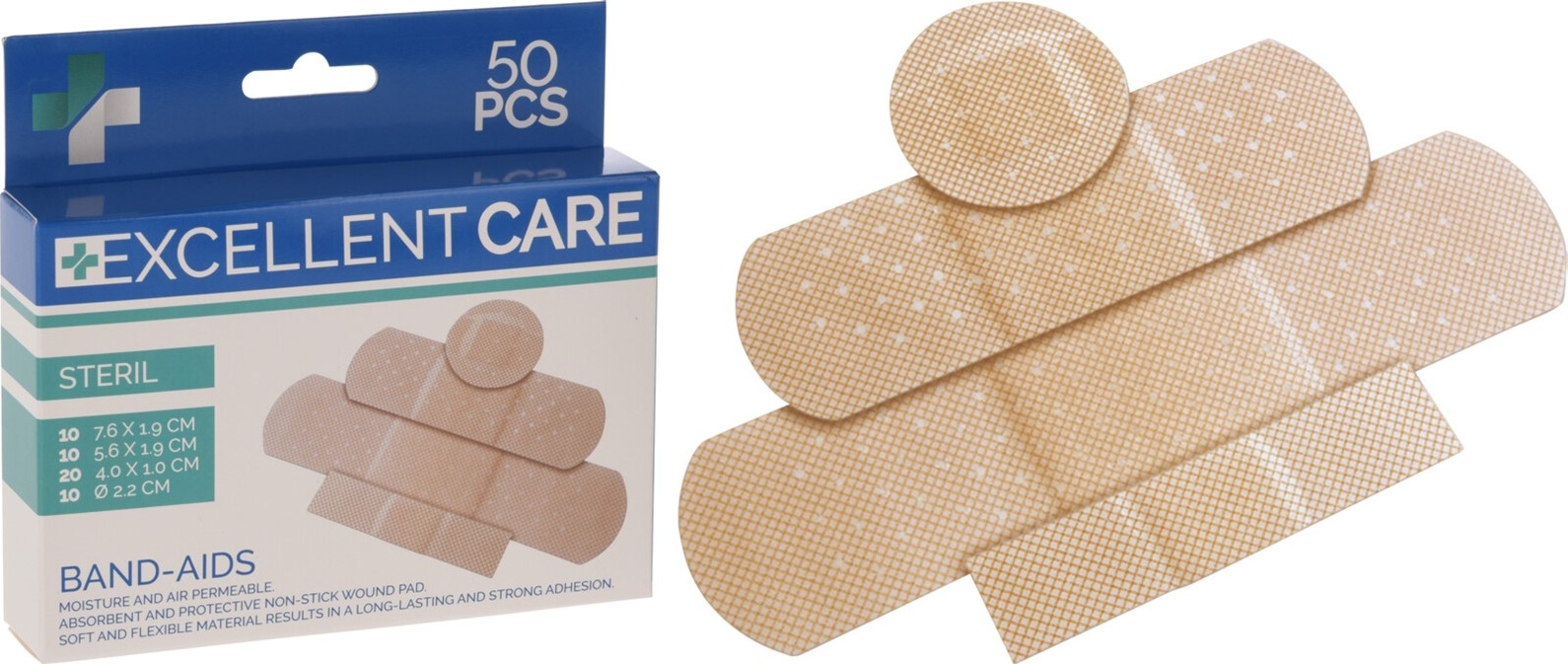 Excellent Care Pleister 100 stuks 4 maten