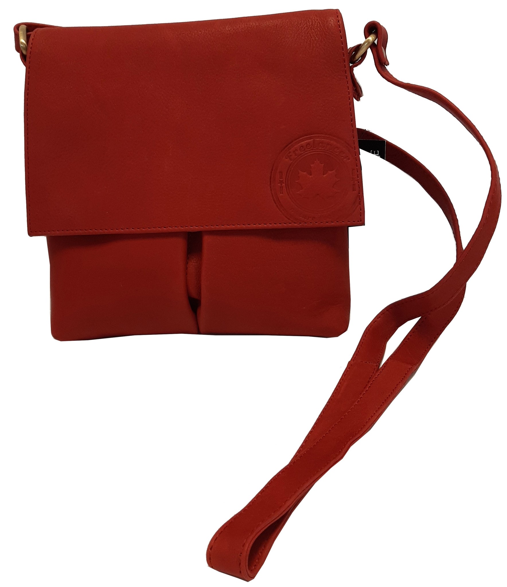 Leren Damestas 23x23cm. donkerrood