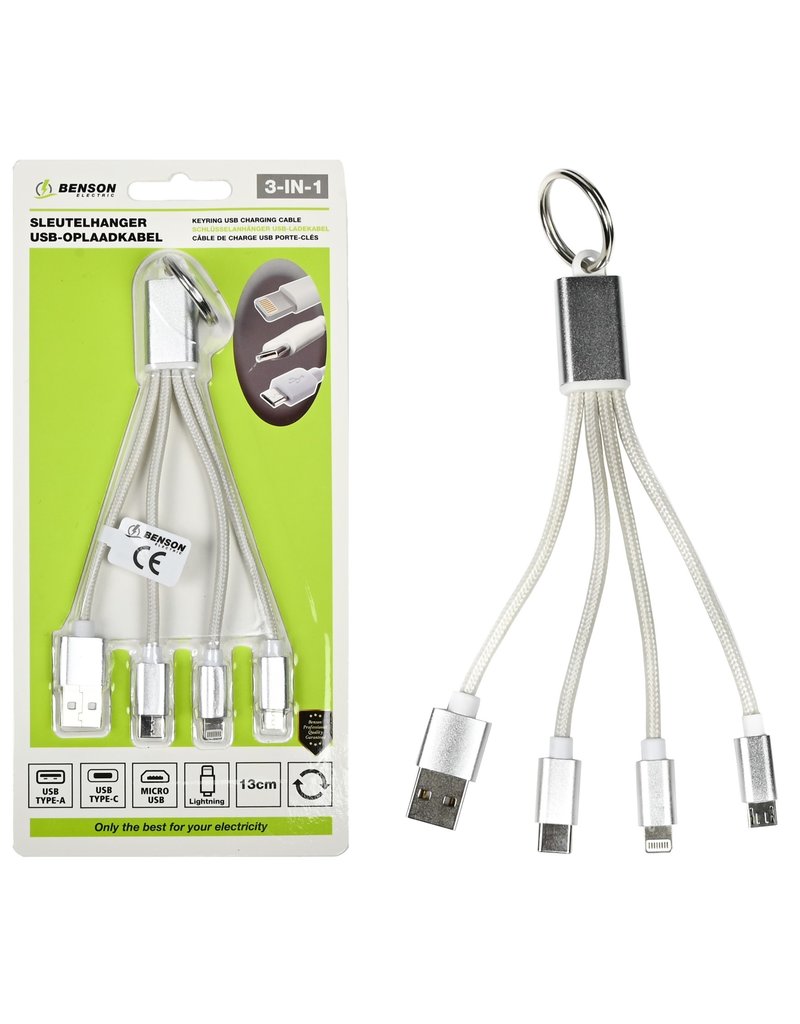 USB Kabel 3-in-1 voor Iphone/Type-C/Mini USB Universeel