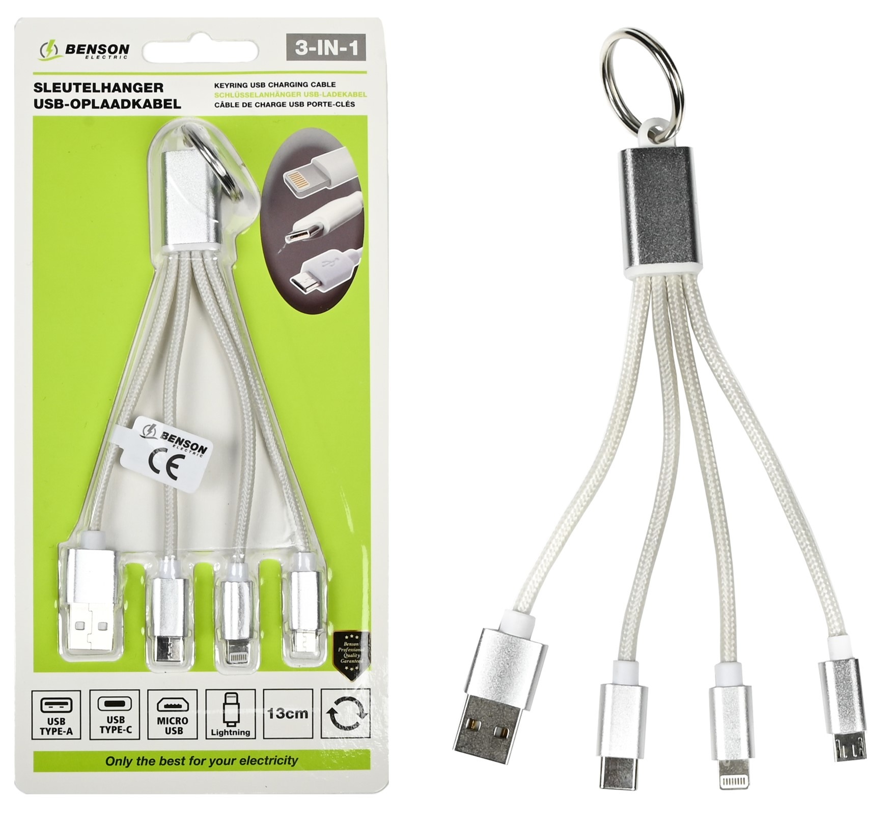 USB Kabel 3-in-1 voor Iphone/Type-C/Mini USB Universeel