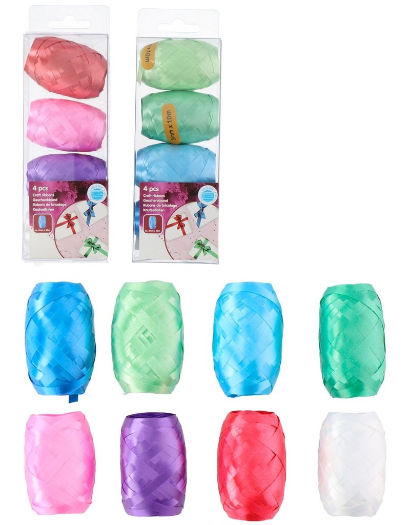 Cadeauverpakking lint 4x10 meter assorti kleur