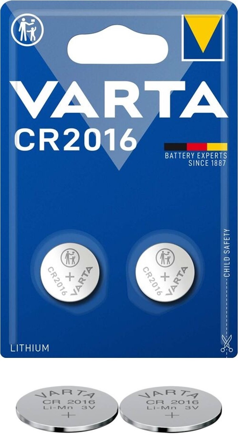 Varta Lithium Knoop3V CR2016 2 stuks