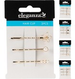 Haarclip metaal 45mm set van 3 stuks 4 ass. design