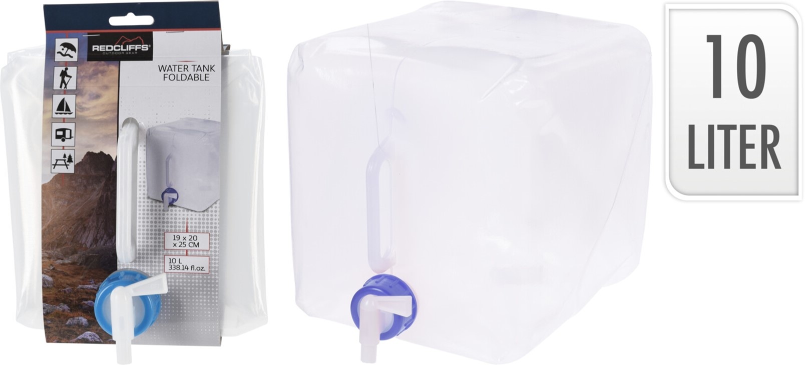 Watertank 10 liter met kraan opvouwbaar