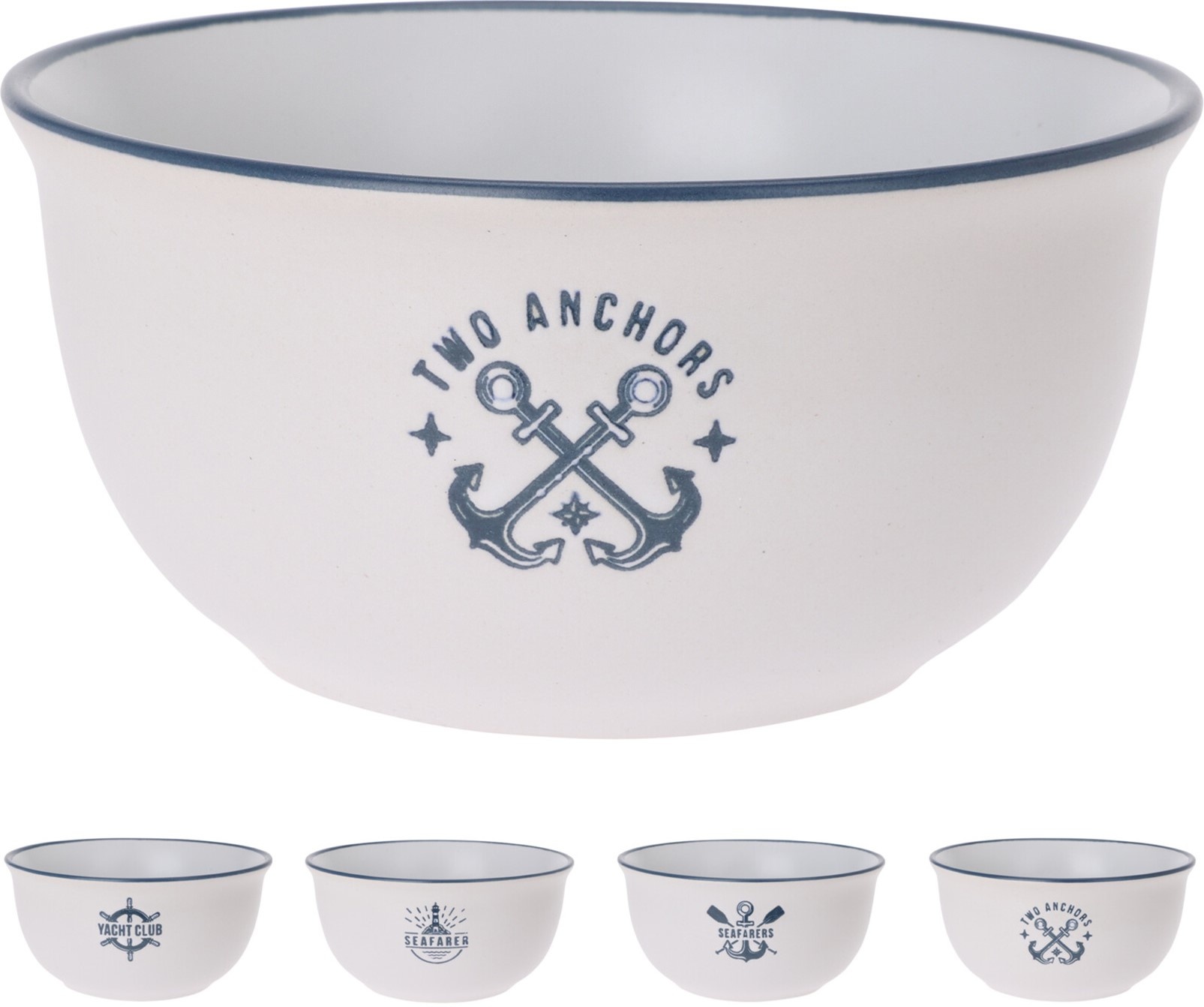 Schaal Aardewerk 450ml 4 assorti nautisch design