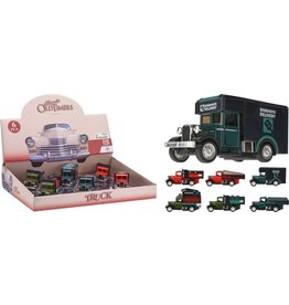 DieCast Oldtimer 13cm. 6 assorti model met pull back