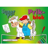 Super Prikblok A4 met 9 pagina’s, prikpen en prikblok 2 ass.