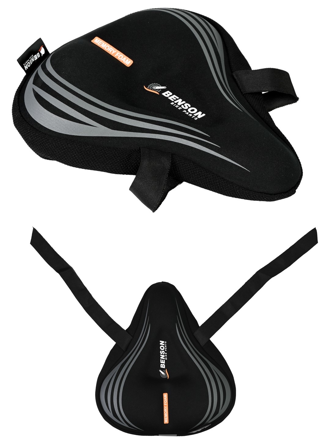 Zadeldek Polyester met Memory Foam +Reflectie en extra strap