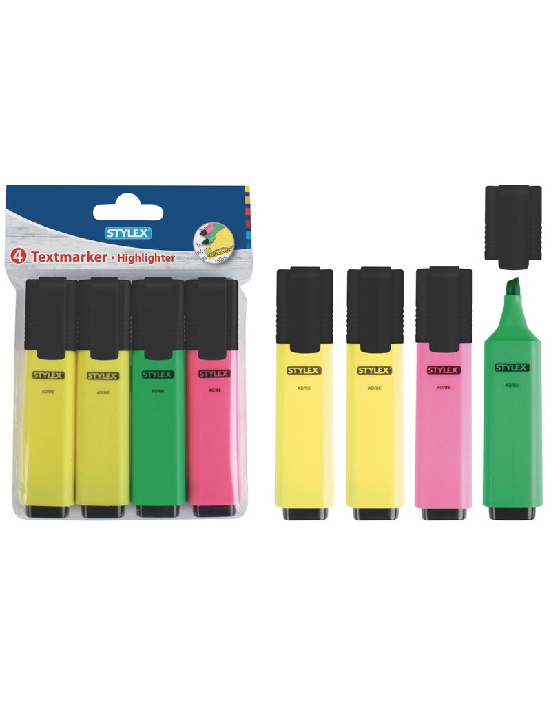 Markeerstift Set 4 stuks 3 kleuren