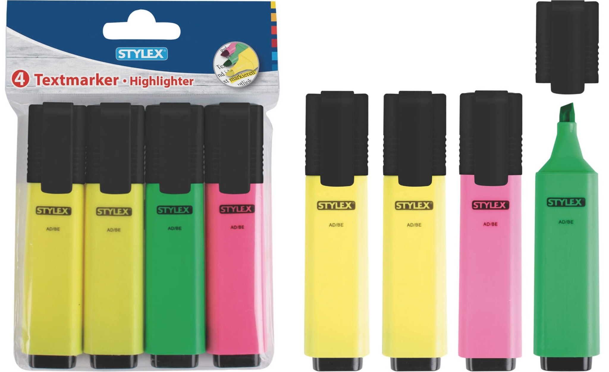 Markeerstift Set 4 stuks 3 kleuren