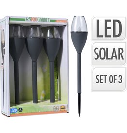 Solarlamp Led 38cm. set van 3 stuks