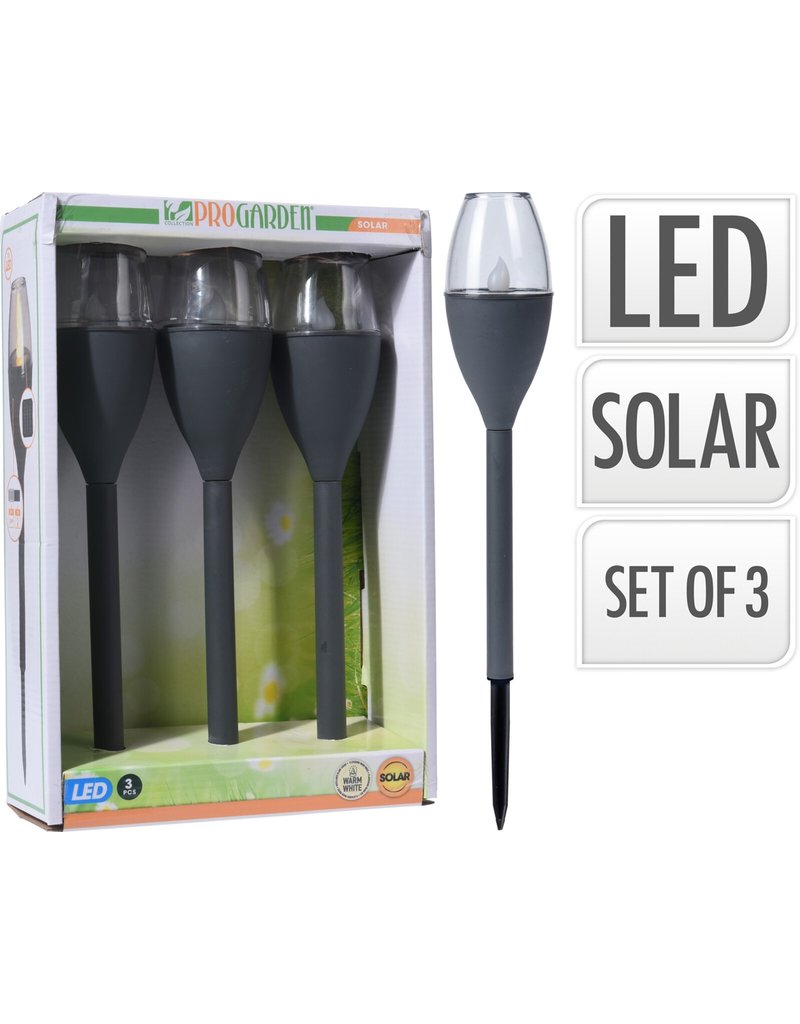 Solarlamp Led 38cm. set van 3 stuks