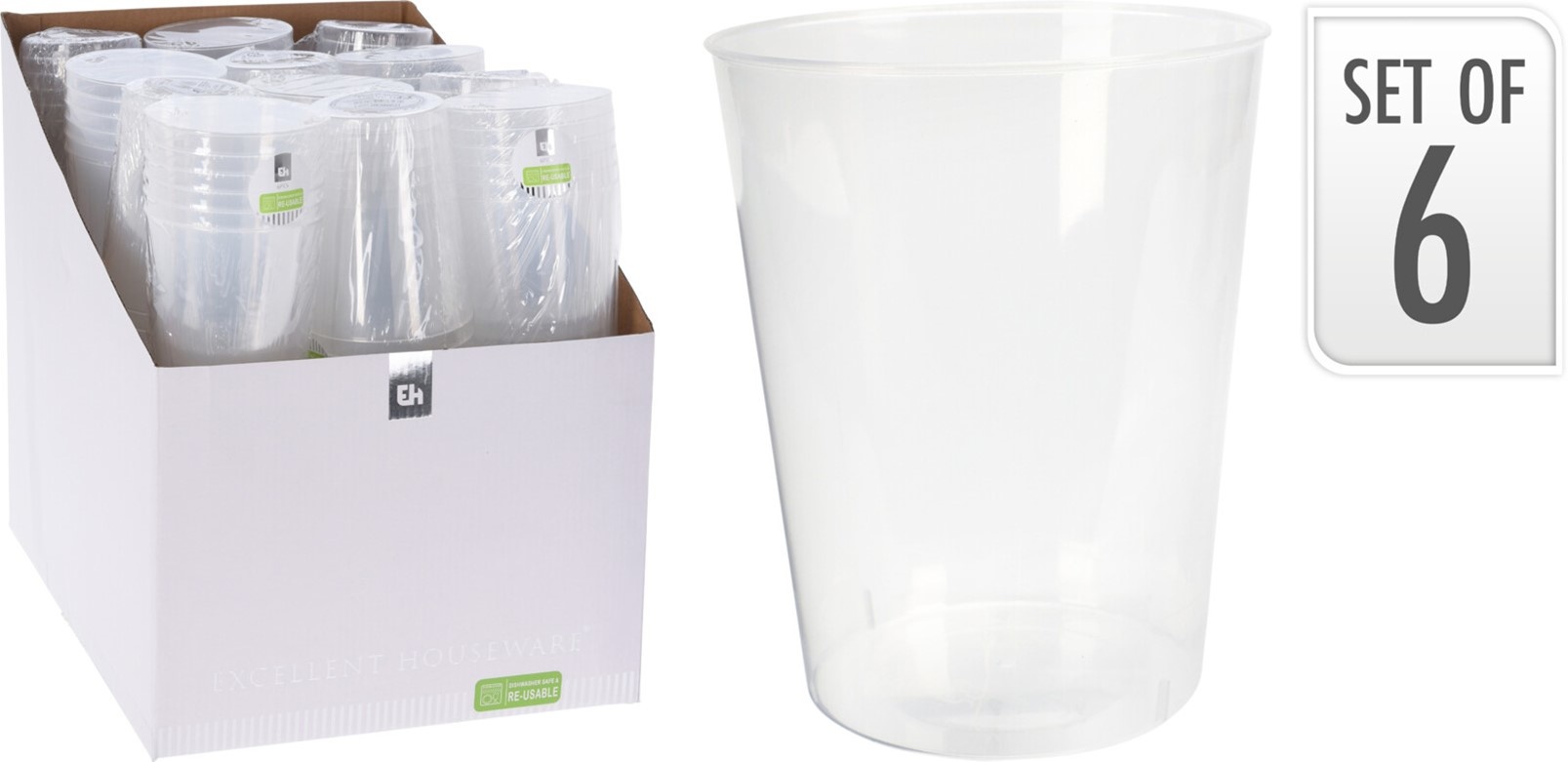 Drinkglas 500ml. PP set van 6 stuks