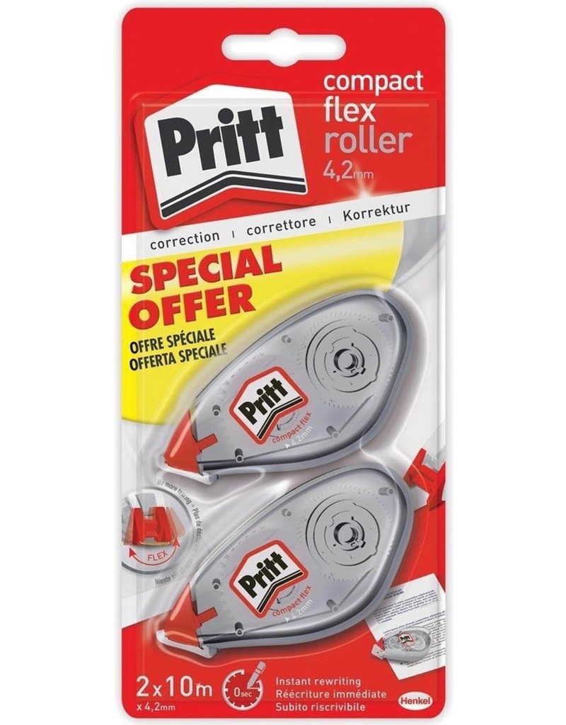 Pritt Correctieroller Compact Flex 4.2mmx10m Blister 2 stuks