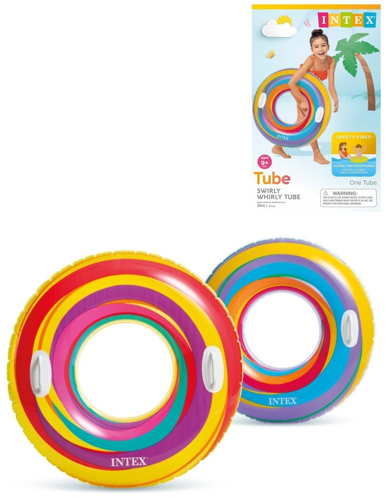 Intex Zwemring Swirly Whirly 91cm met handvaten 2 ass.design