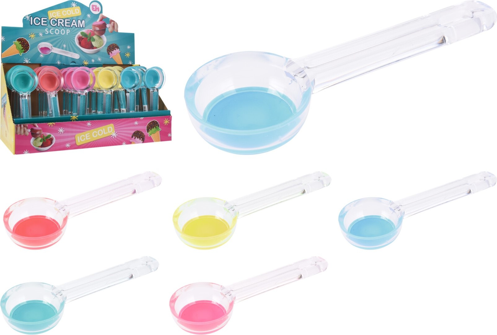 IJslepel PS 19cm. 5 assorti kleur