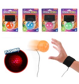 Bal met licht 5cm. met elastiek en band 4 assorti kleur