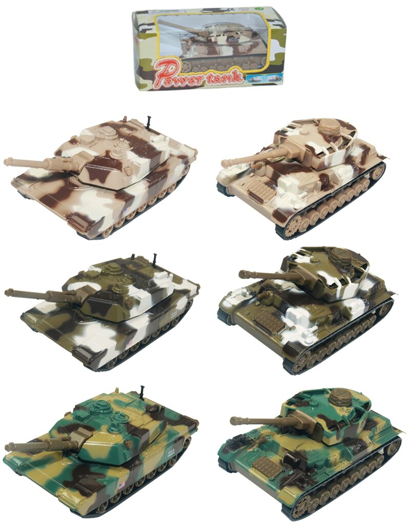 DieCast Metal Power Tank 12cm 2assorti model 3 assorti kleur