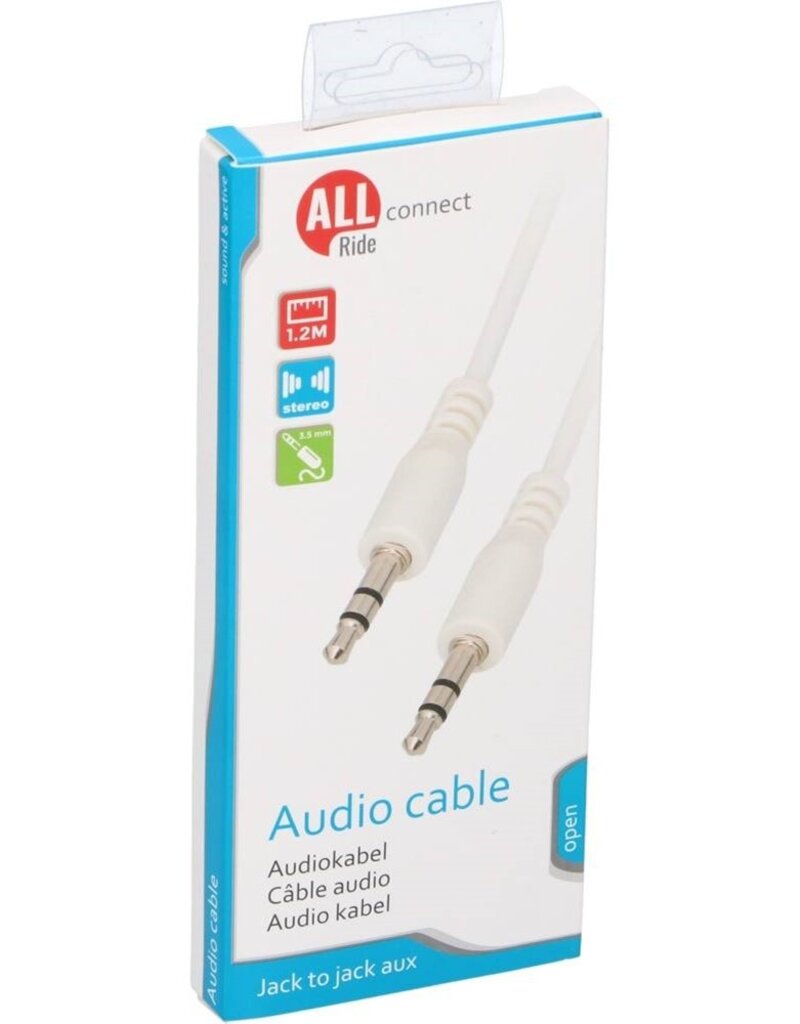 Audiokabel Jack-naar-Jack Aux Plug 1,2mtr 2A pvc