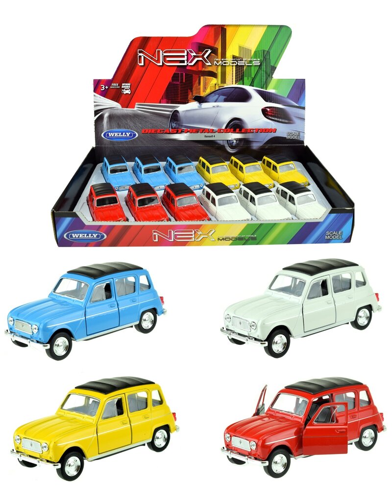 DieCast Renault 4 11,5cm 4 assorti kleur