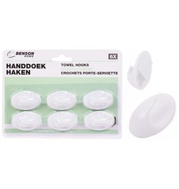Handdoek Haken 4x2cm 6 delig