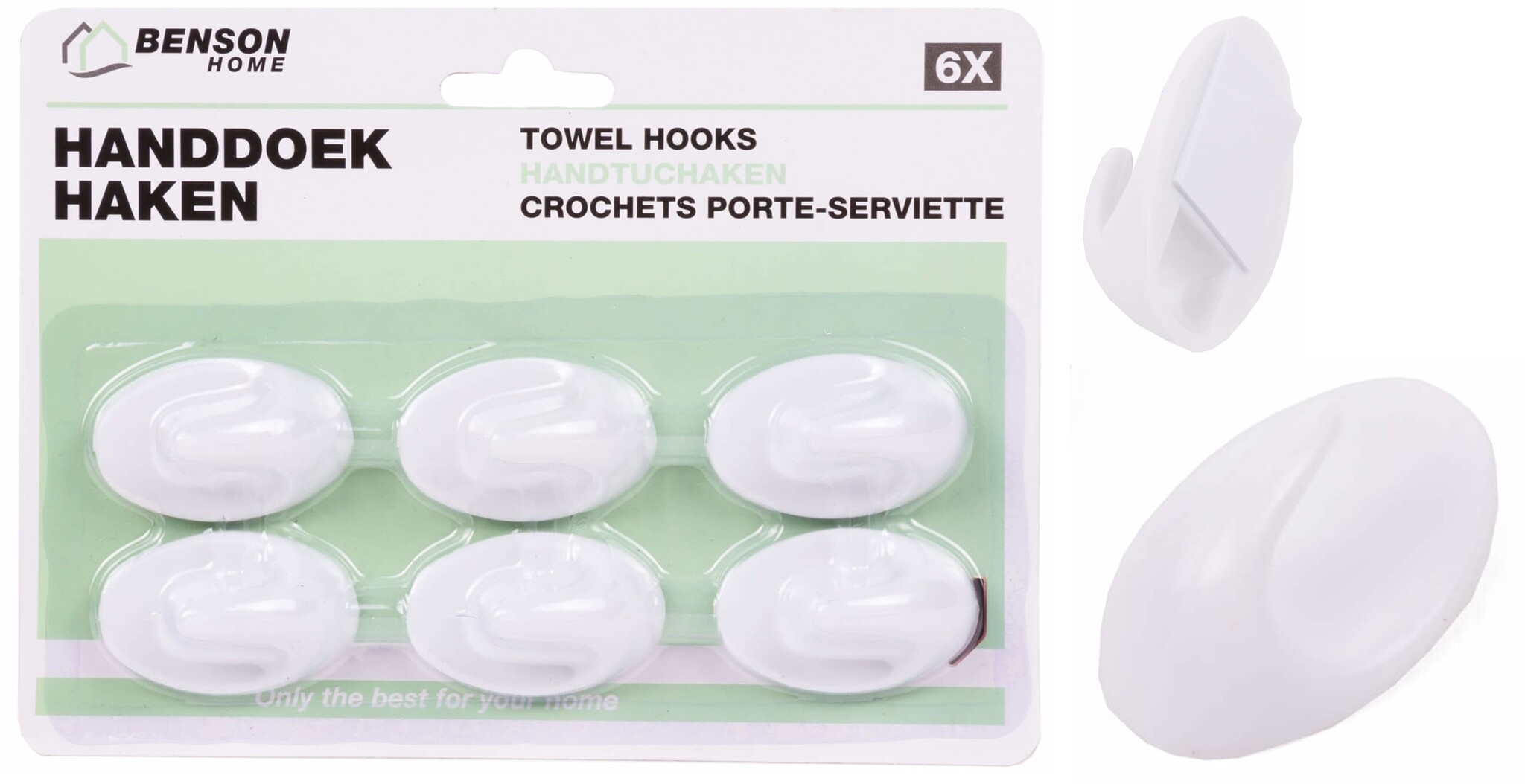 Handdoek Haken Zelfklevend 6 delig