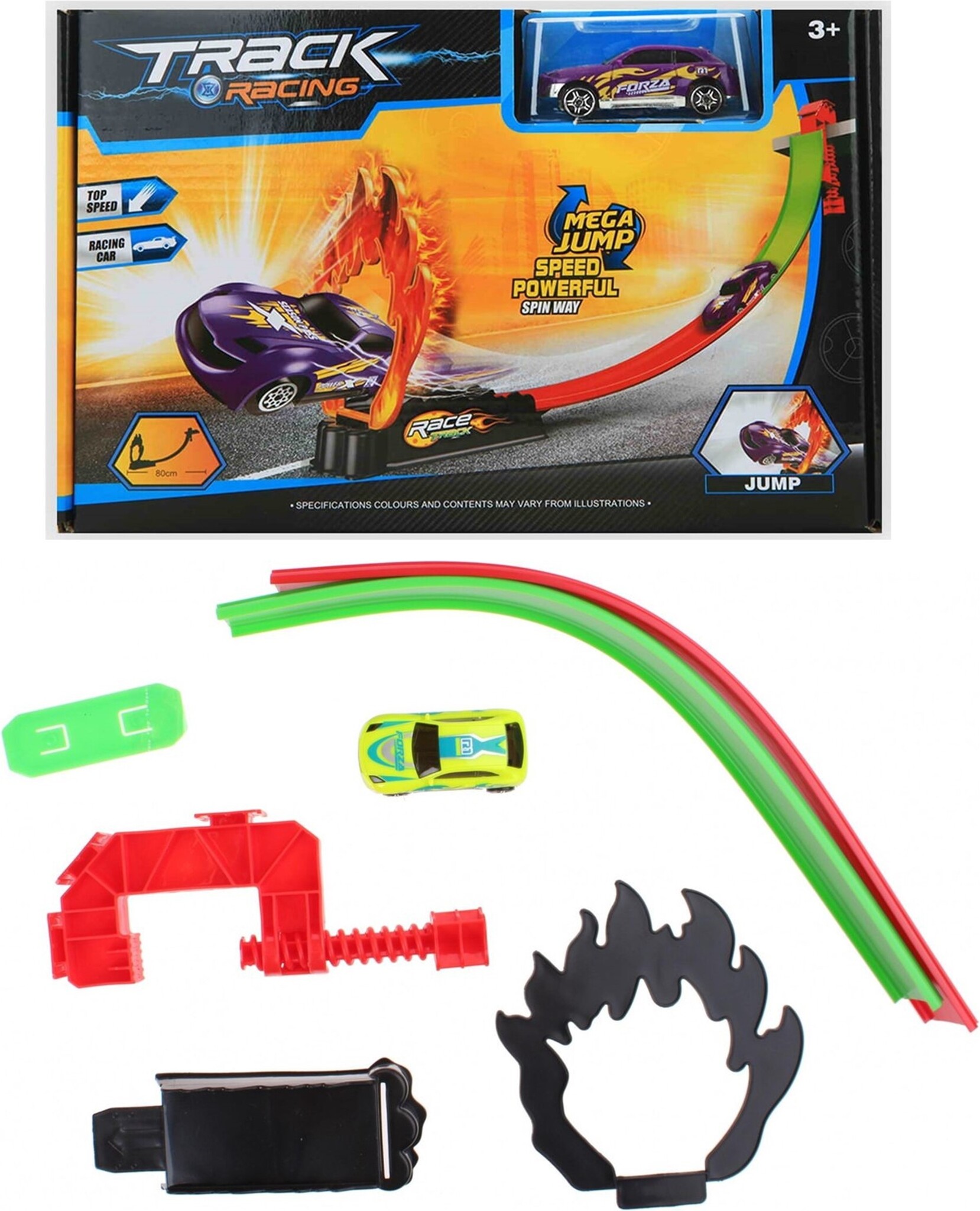 Racebaan Track Racing met Auto ass. kleur in wbox 27x18x5cm