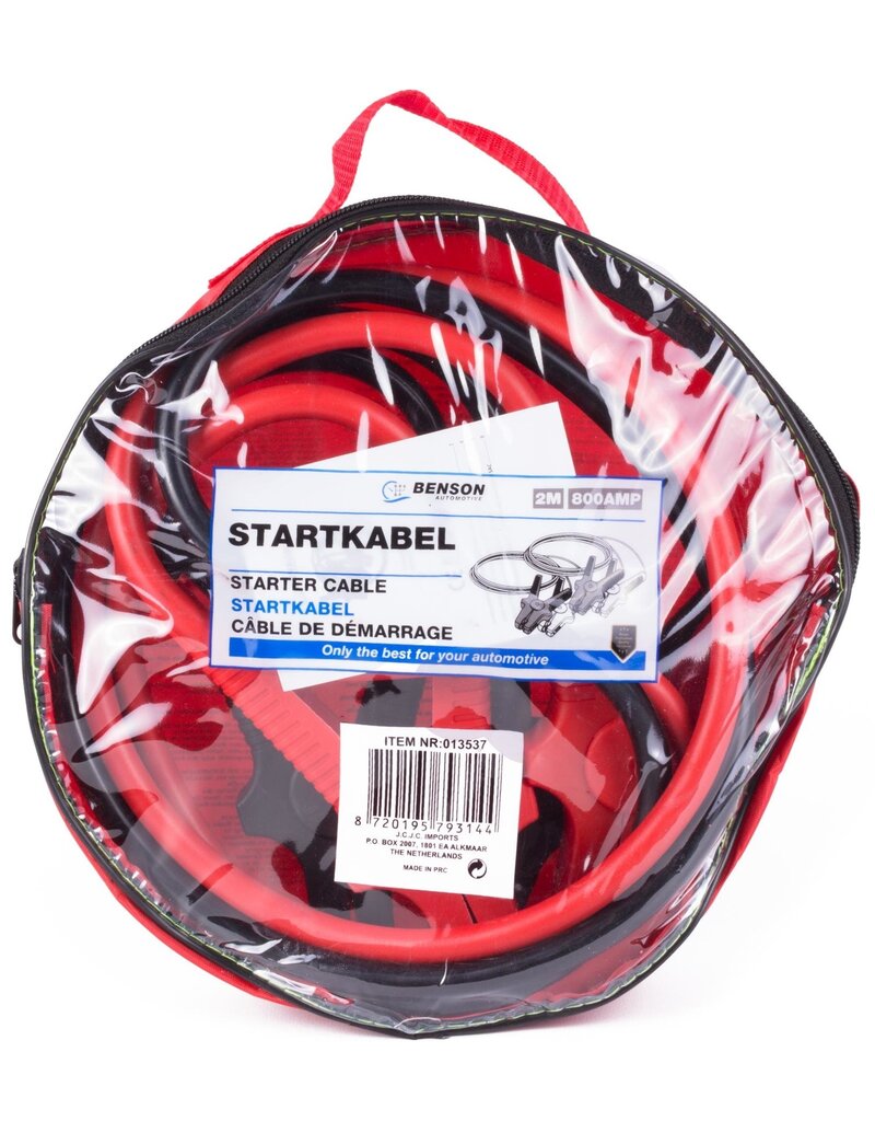 Startkabel 800 Ampere in tas 2 meter kabel