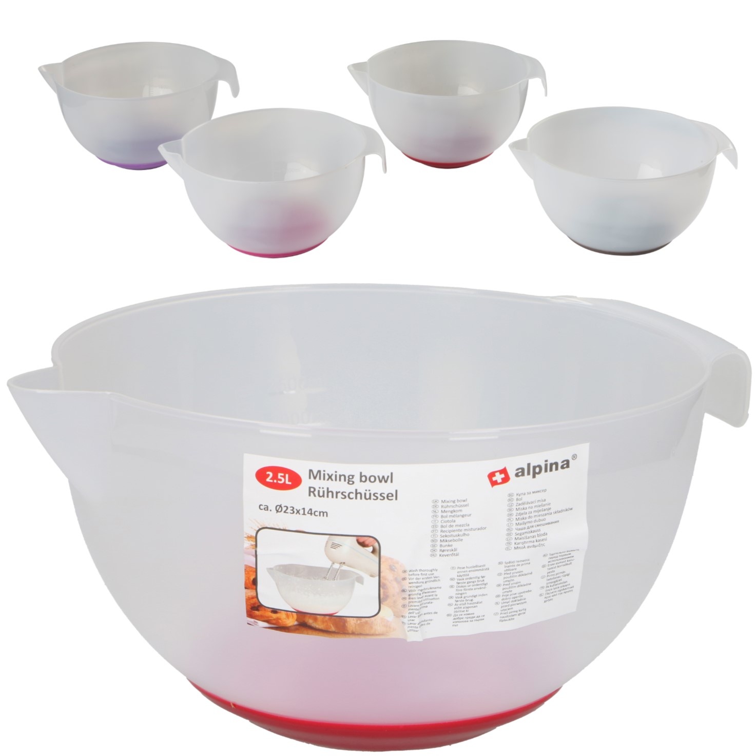 Mengkom 2,5ltr. d=23cm. 4 ass. kleur