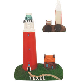 Vuurtoren Texel met magneet 7,5x6cm