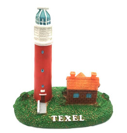 Vuurtoren Texel met huisje 16,5x16,5cm