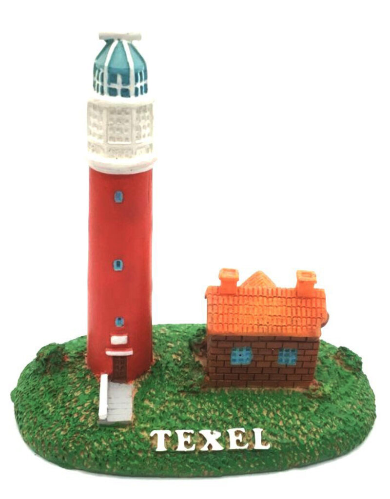 Vuurtoren Texel met huisje 16,5x16,5cm