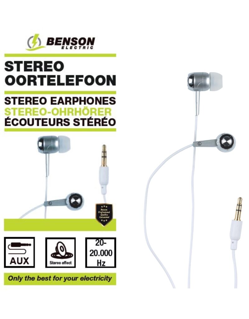 Benson Stereo Oortelefoon Wit
