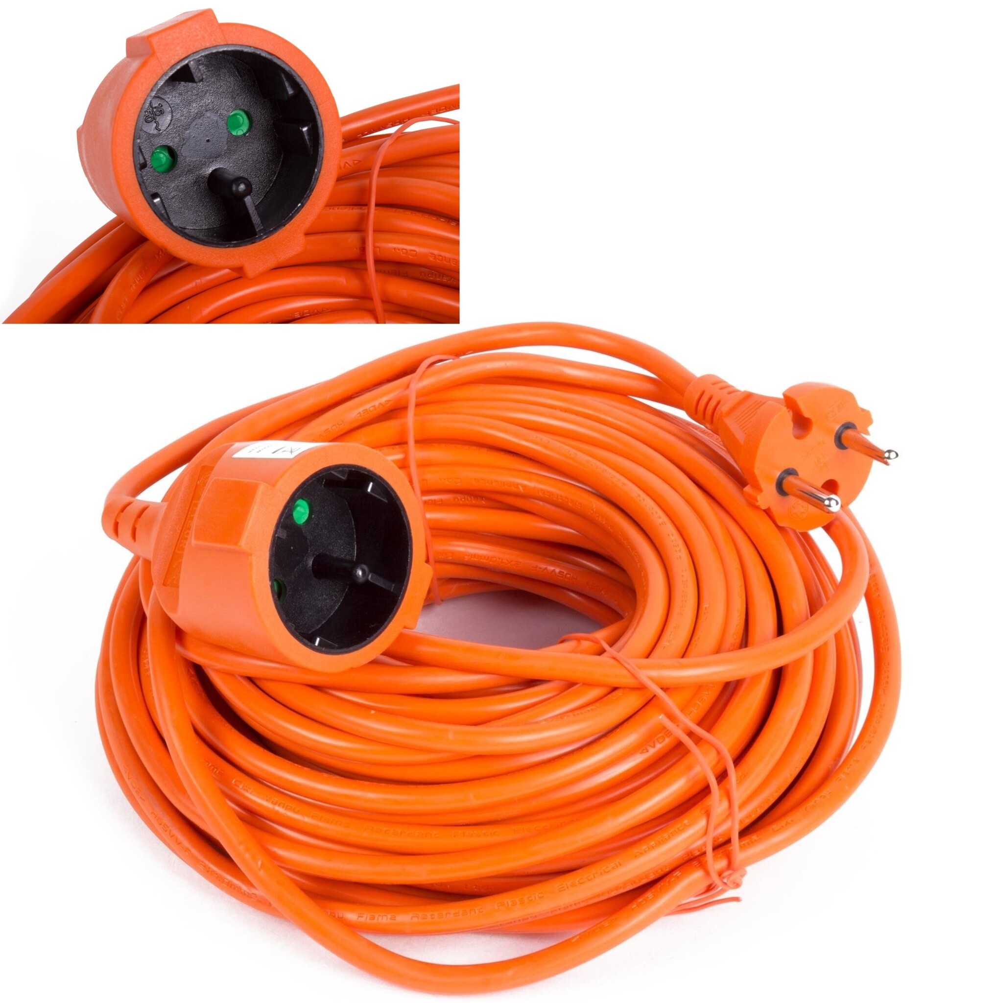 Verlengsnoer 20 meter oranje (alleen voor geïsoleerde machines)