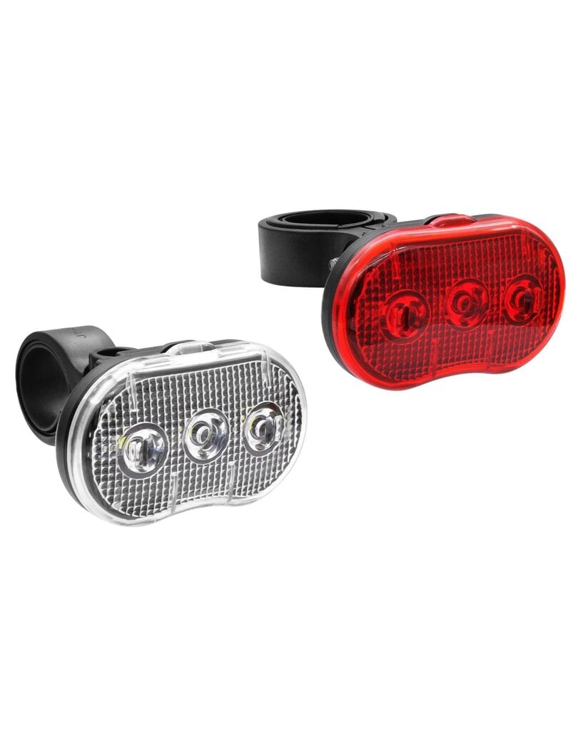Fietslamp LED set 2delig wit en rood 3 functies