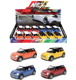 DieCast Mini Cooper 11cm. 4 assorti kleur