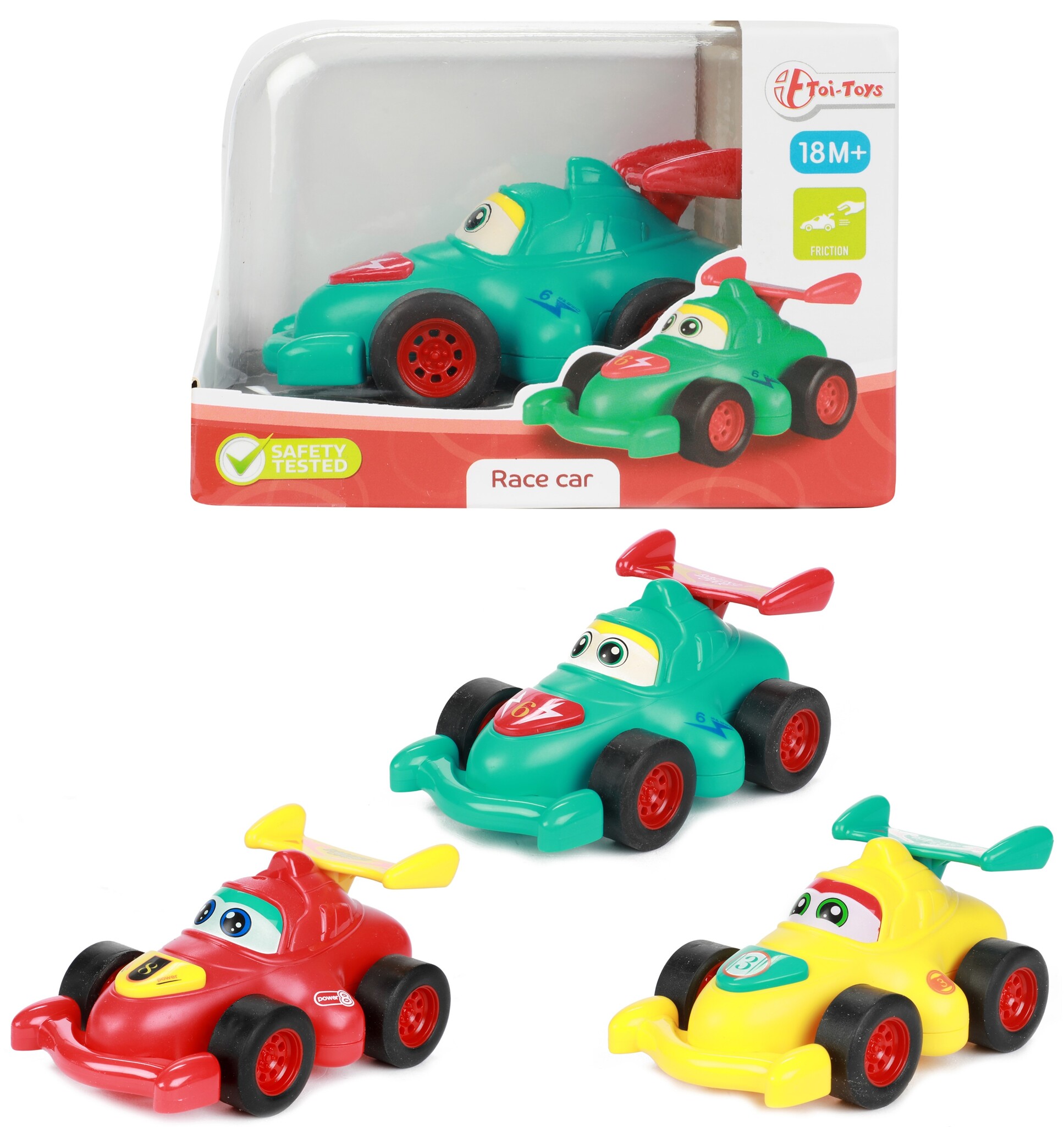 Little Stars Cartoon Race Auto 13,5cm. 3 assorti kleur