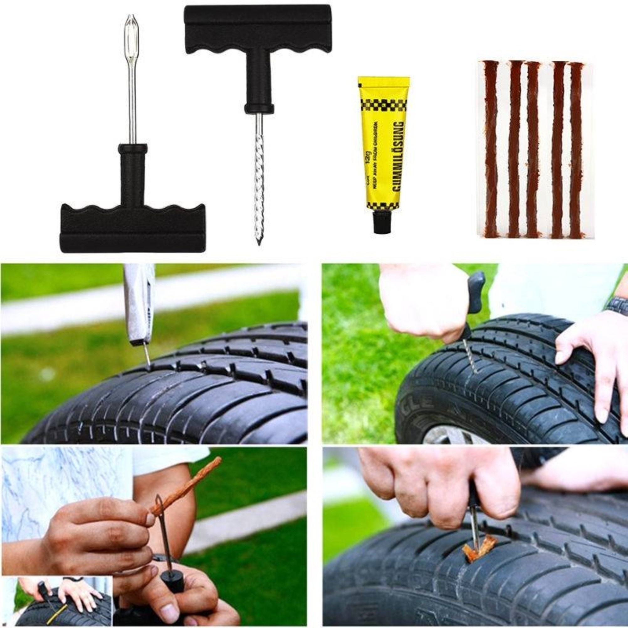 Benson Bandenreparatieset / Proppenset Tubeless 9 Delig, foto 2 van 2