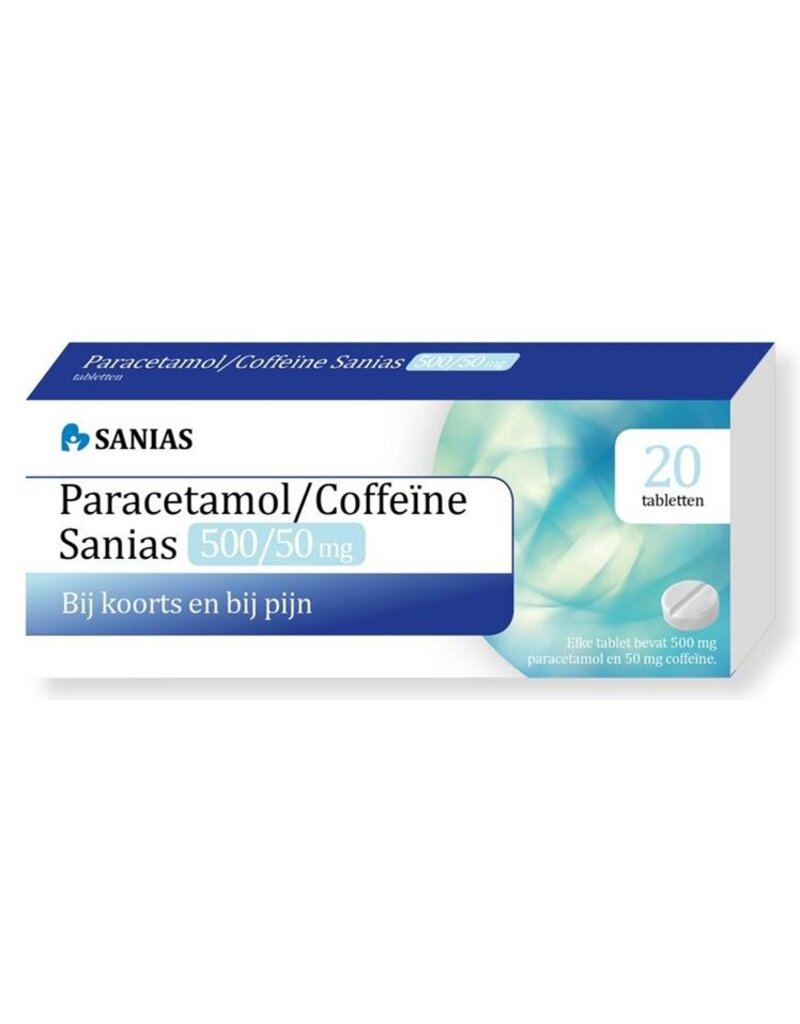 Sanias Paracetamol Coffeïne 500/50mg 20 tabletten