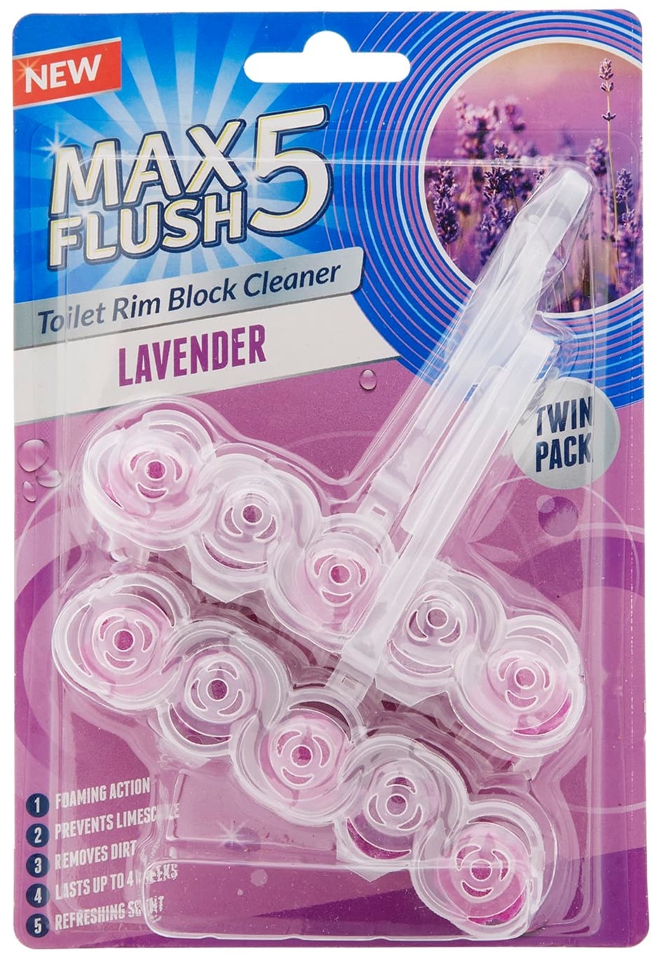 Max Flush 5 Toilet Blok Lavender 2x45gr